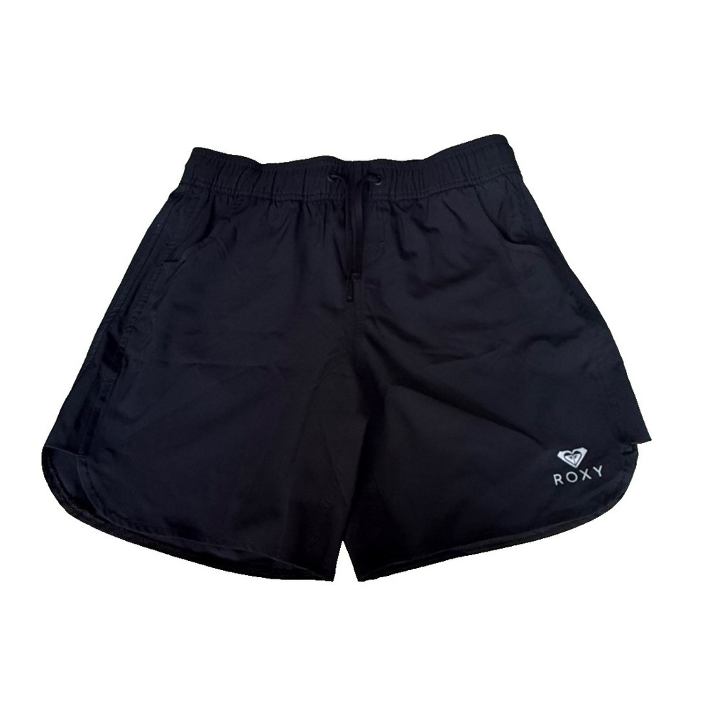 ROXY Women's Logo Lightweight Athletic Shorts; Black; Size Small